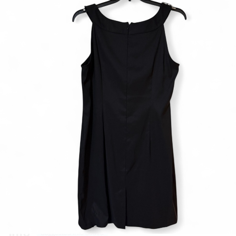 Connected Apparel Black Dress with Embellished Neckline - Picture 3 of 6
